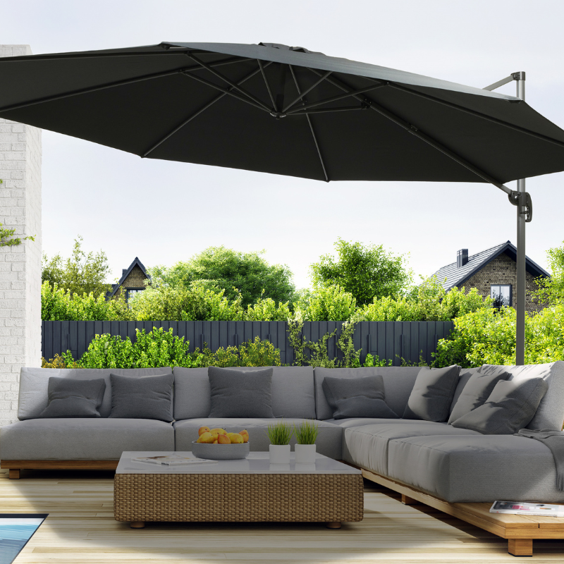 Luxe Hangende Parasol XXL met Hoes