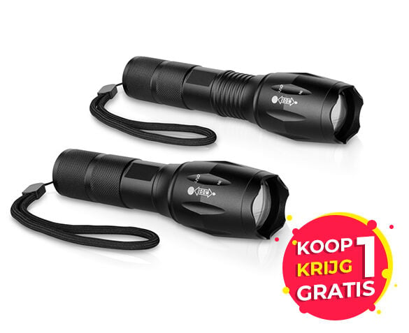 Militaire Zaklamp 1+1 GRATIS