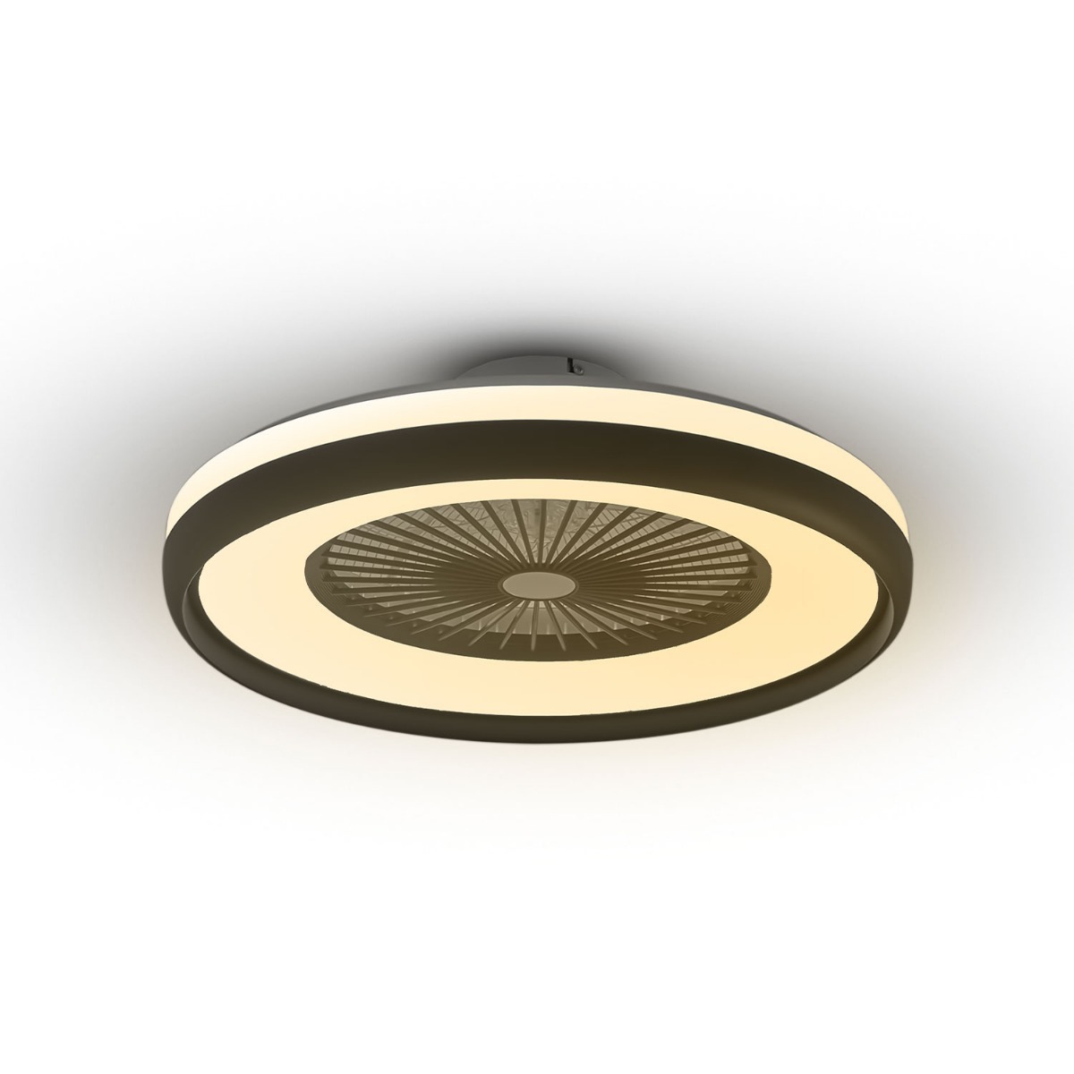 Smart Plafondventilator met lamp - Zwart