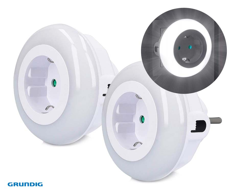 2-Pack Grundig Plugin LED Nachtlampen - Vandaag 1+1 GRATIS! ...